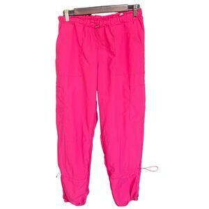 Nylon Pants Womens Small Pink Cinch Waist Gorpcore Casual Lightweight